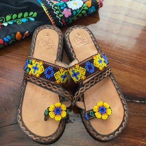CLEARANCE! Hand beaded Mexican sandals